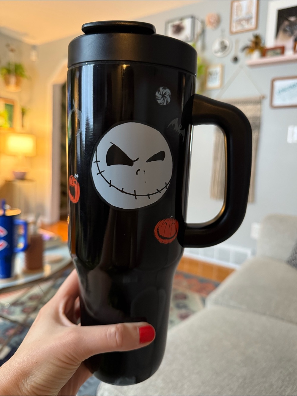 NEW Nightmare Before Christmas zak! Water Bottle Tumbler Black Jack Skellington